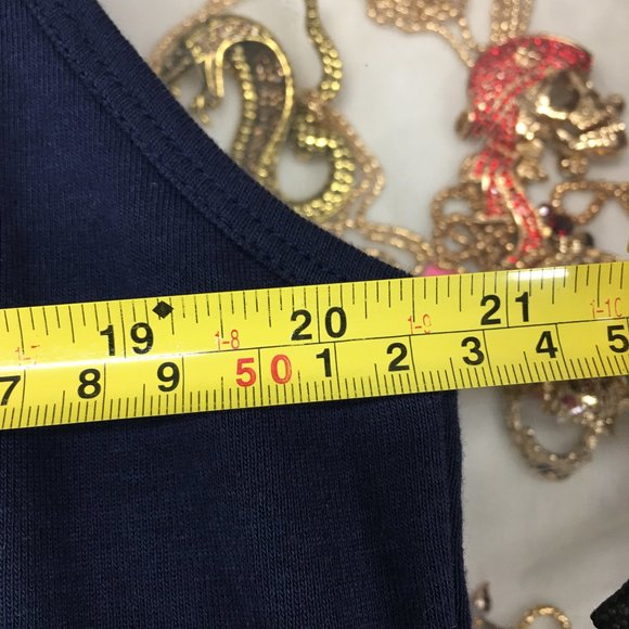 Harley Davidson Large Navy Tank Top W Silver Studs NWT  42 Bust 30 long  Har2 - Picture 10 of 12